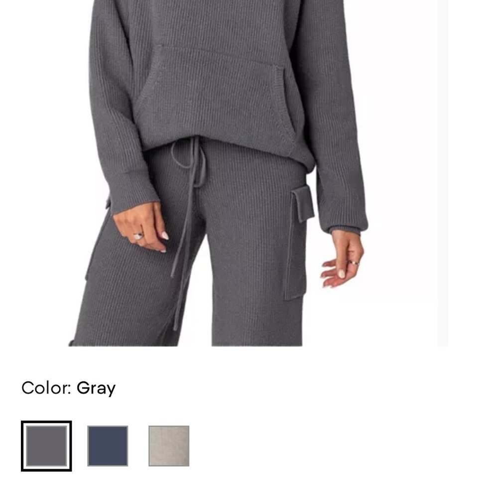 Edikted Cream Ribbed Knit Sweatset